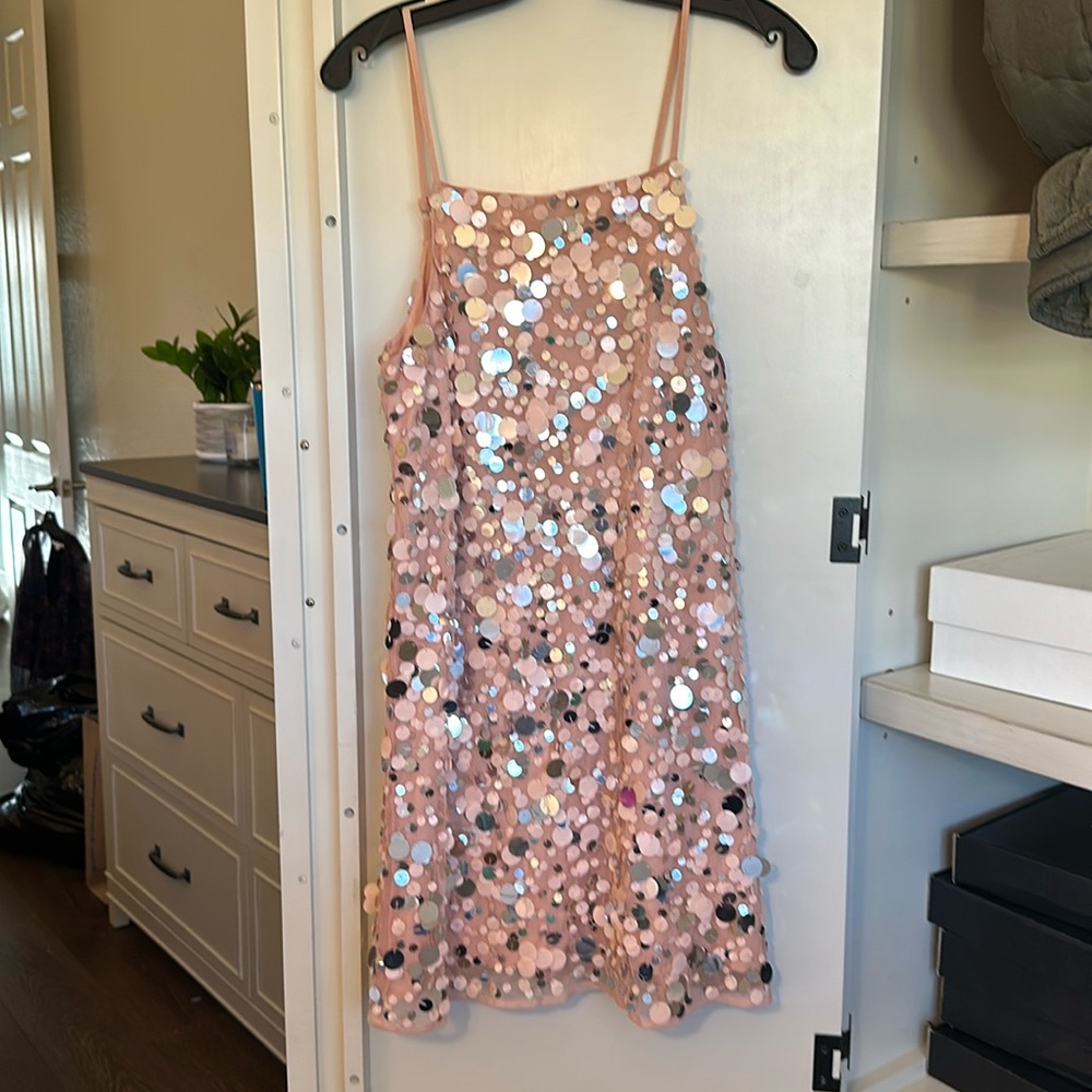 NWT ASOS Sequin Mini Dress Pink & Silver Size 6